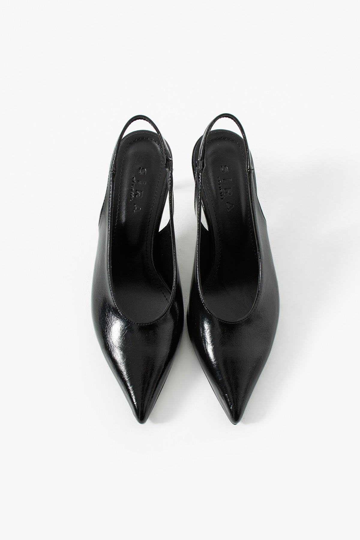 Carmen Siyah Rustik Sivri Burun Arkası Açık İnce topuklu Ayakkabı