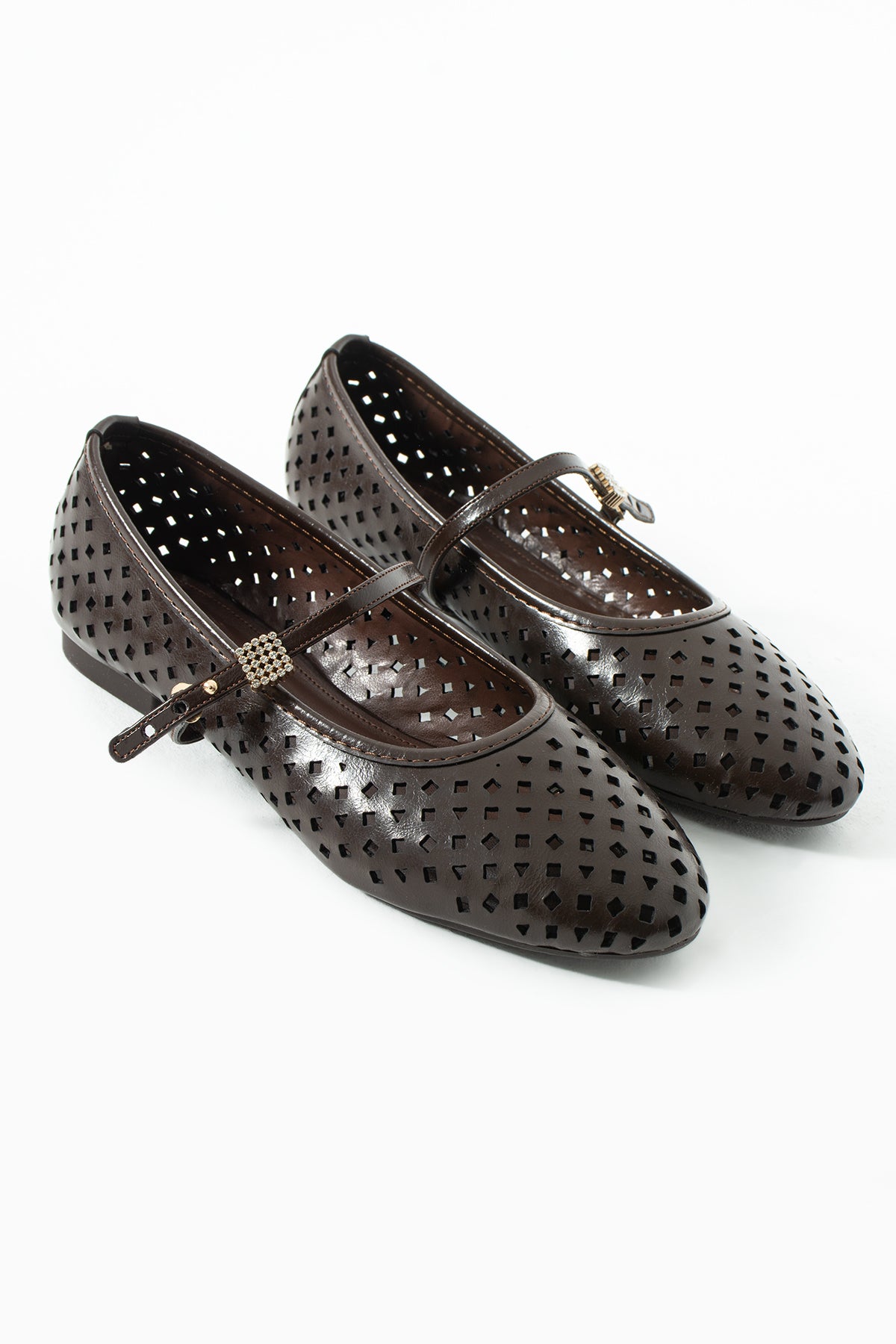 Lumia Kahverengi Lazer Kesim Tokalı Babet