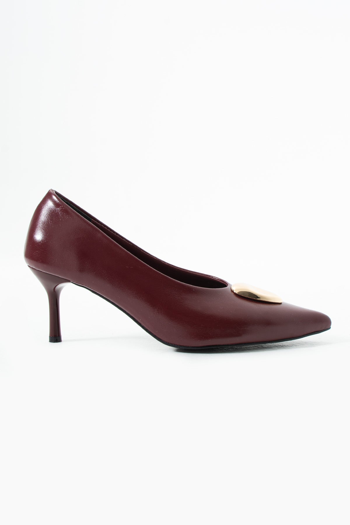 Muse Bordo Rustik Stiletto Topuklu Ayakkabı