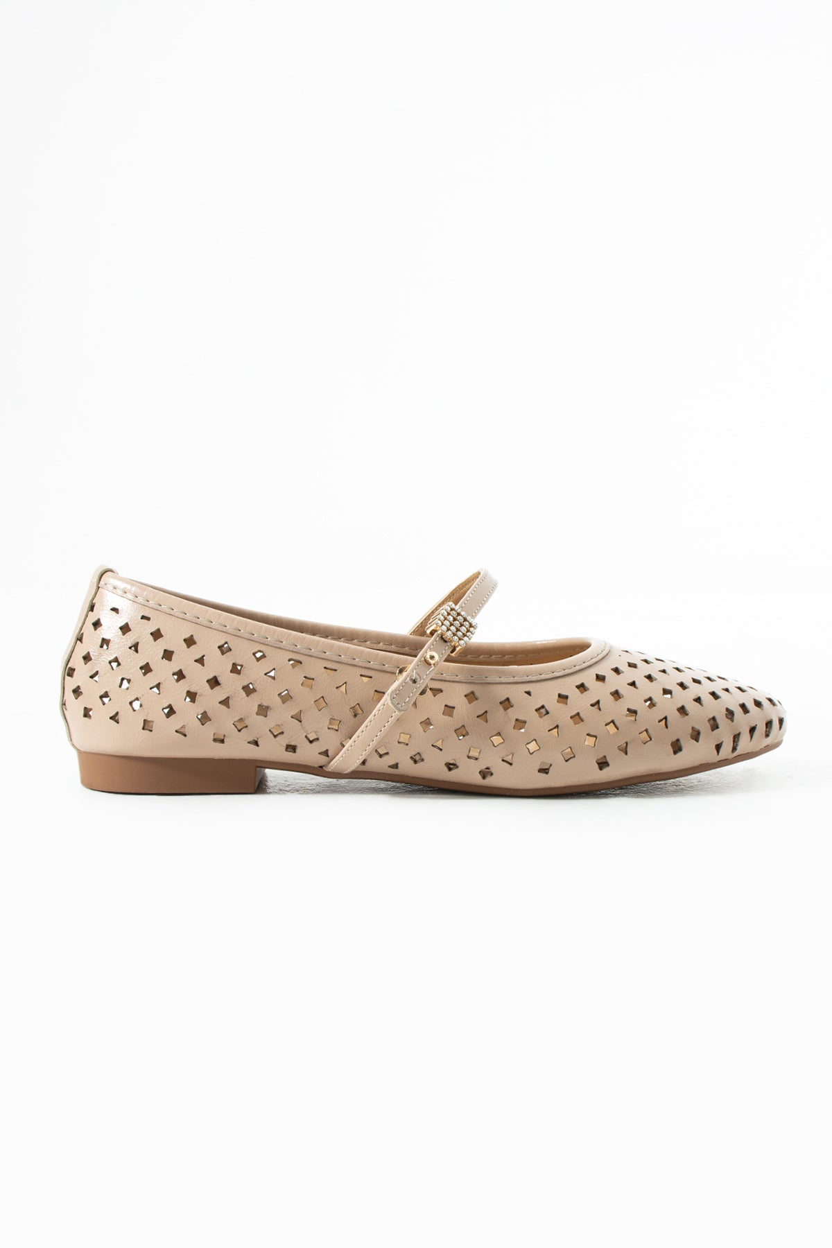 Lumia Bej Lazer Kesim Tokalı Babet