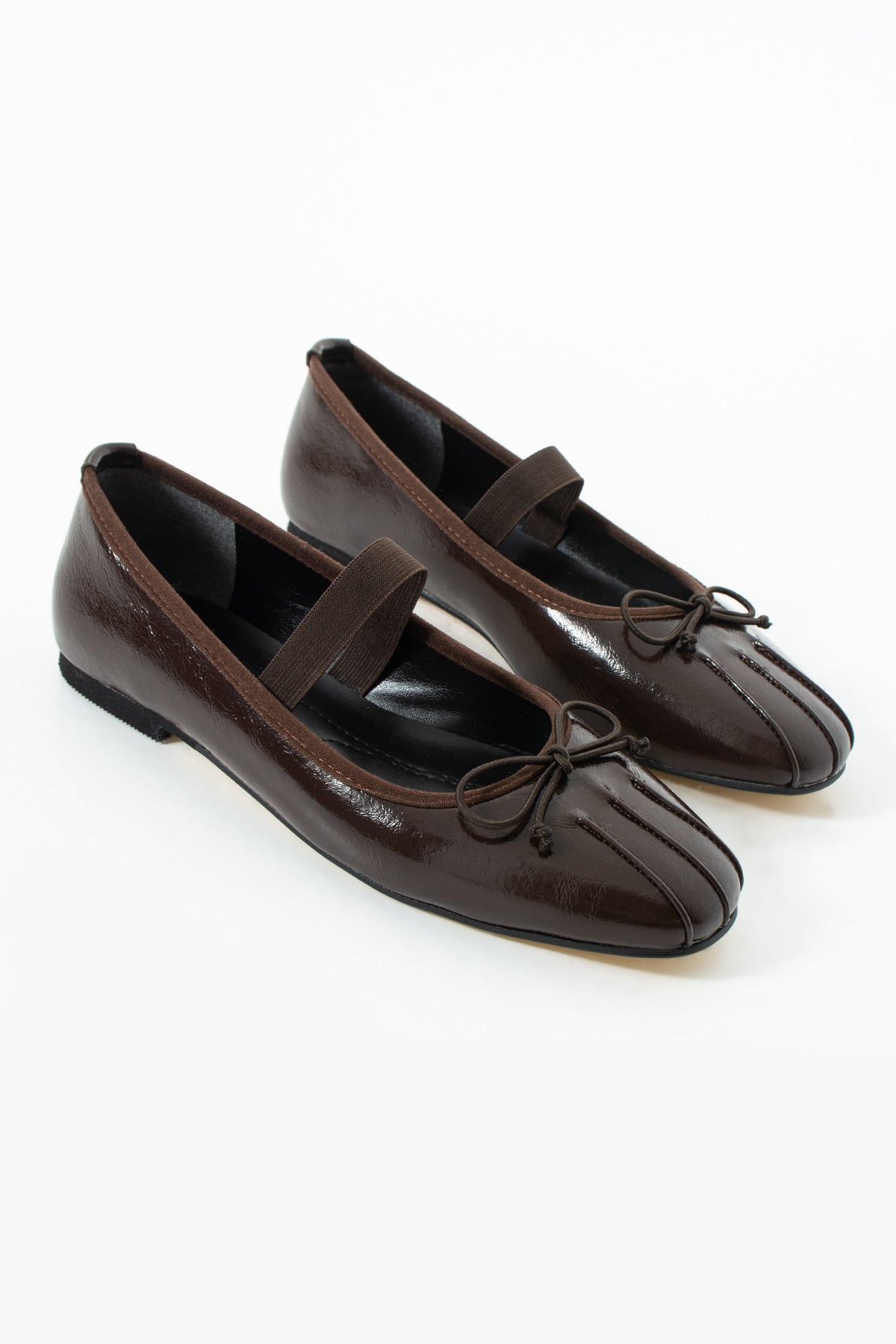 Balerina Kahverengi Fiyonklu Bantlı Babet