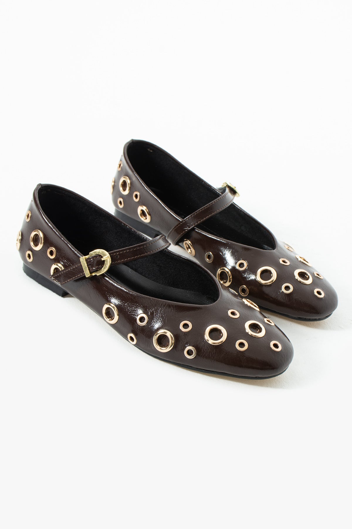 Gala Kahverengi Gold Trok Detaylı Babet