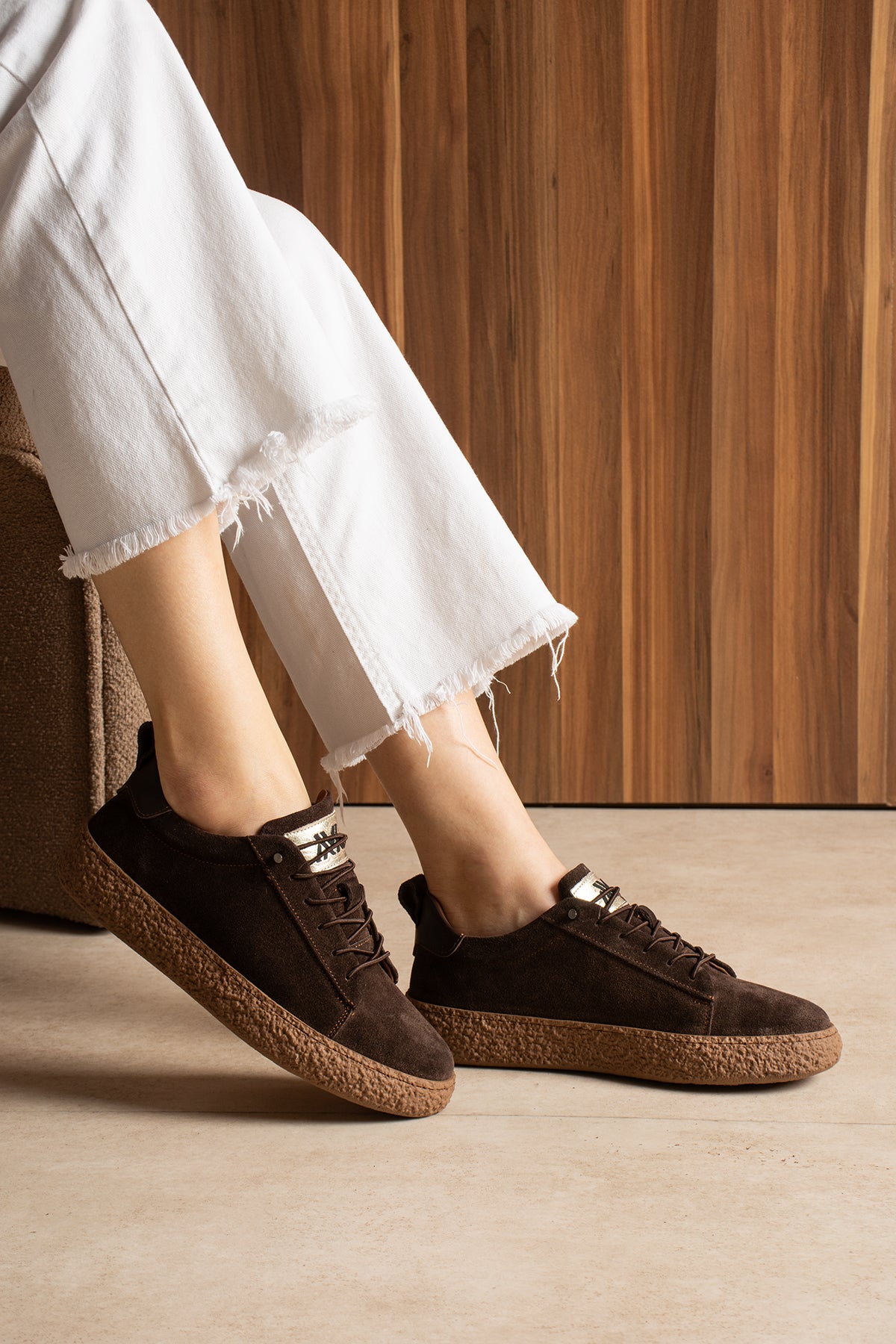 Terra Kahverengi Süet Hakiki Deri Spor Ayakkabı