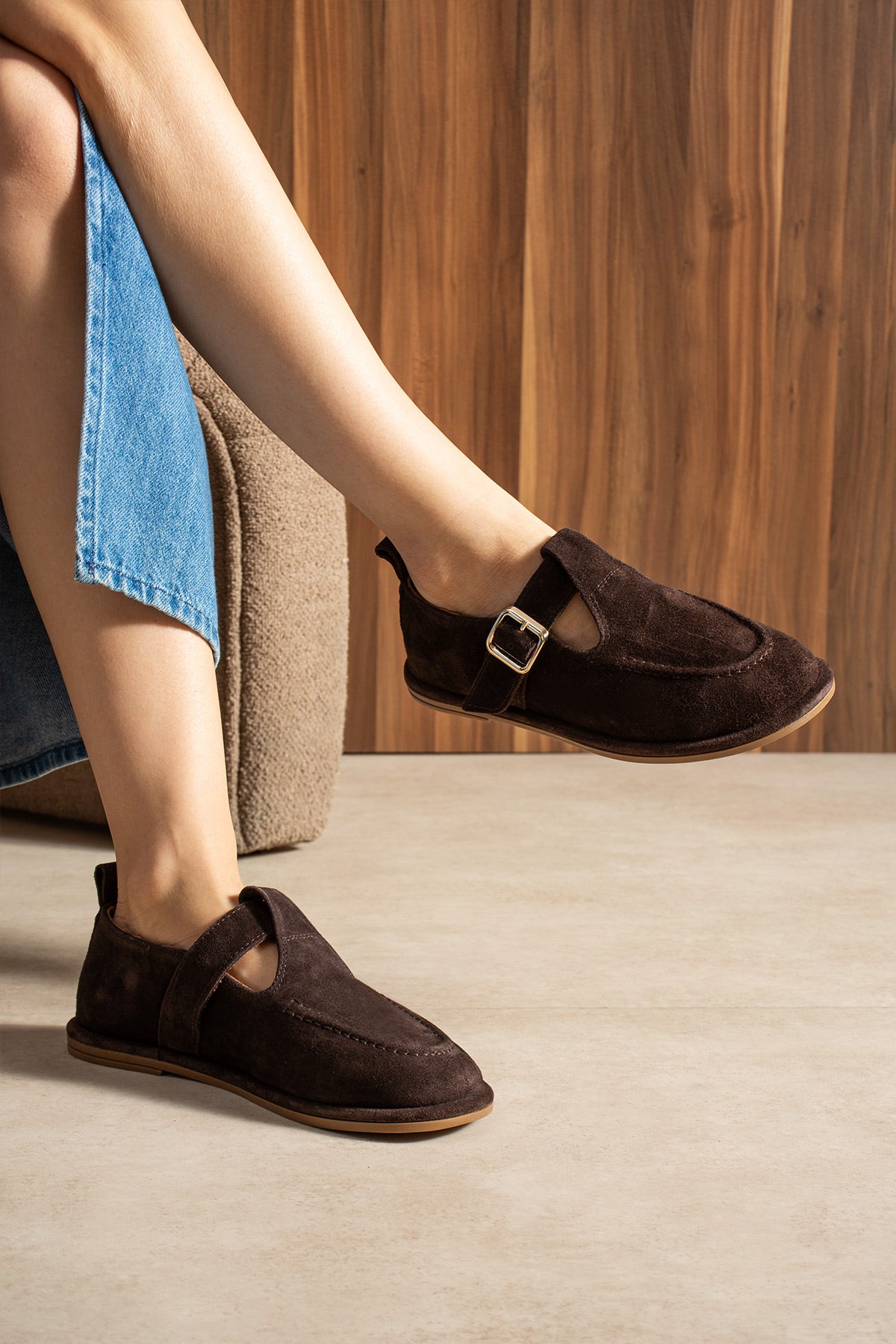 Odin Kahverengi Süet Hakiki Deri Loafer