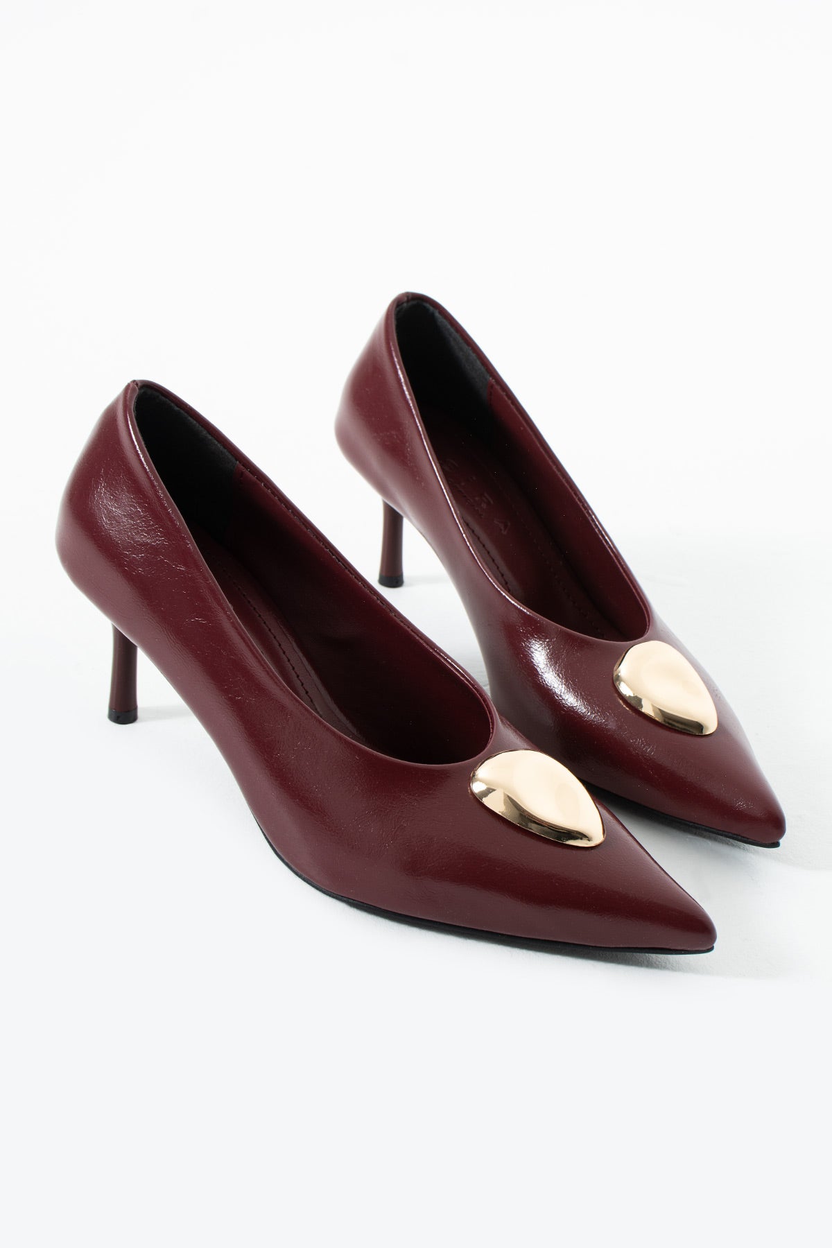 Muse Bordo Rustik Stiletto Topuklu Ayakkabı