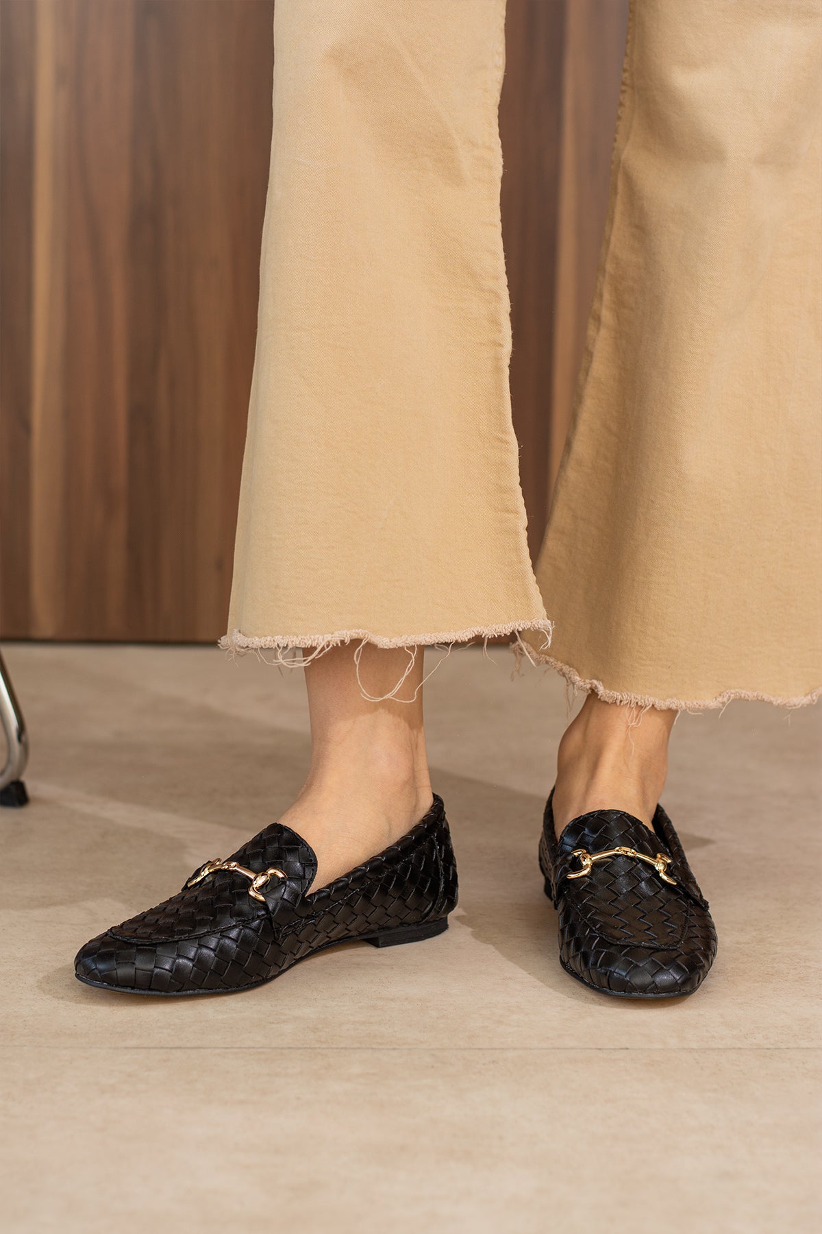 Vento Siyah Örgü Loafer