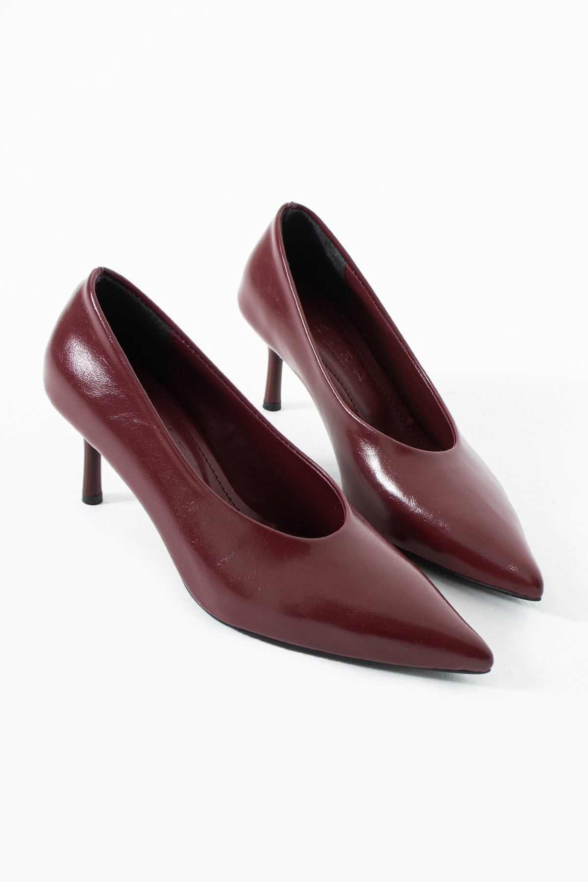 Roxy Bordo Rustik Stiletto Topuklu Ayakkabı