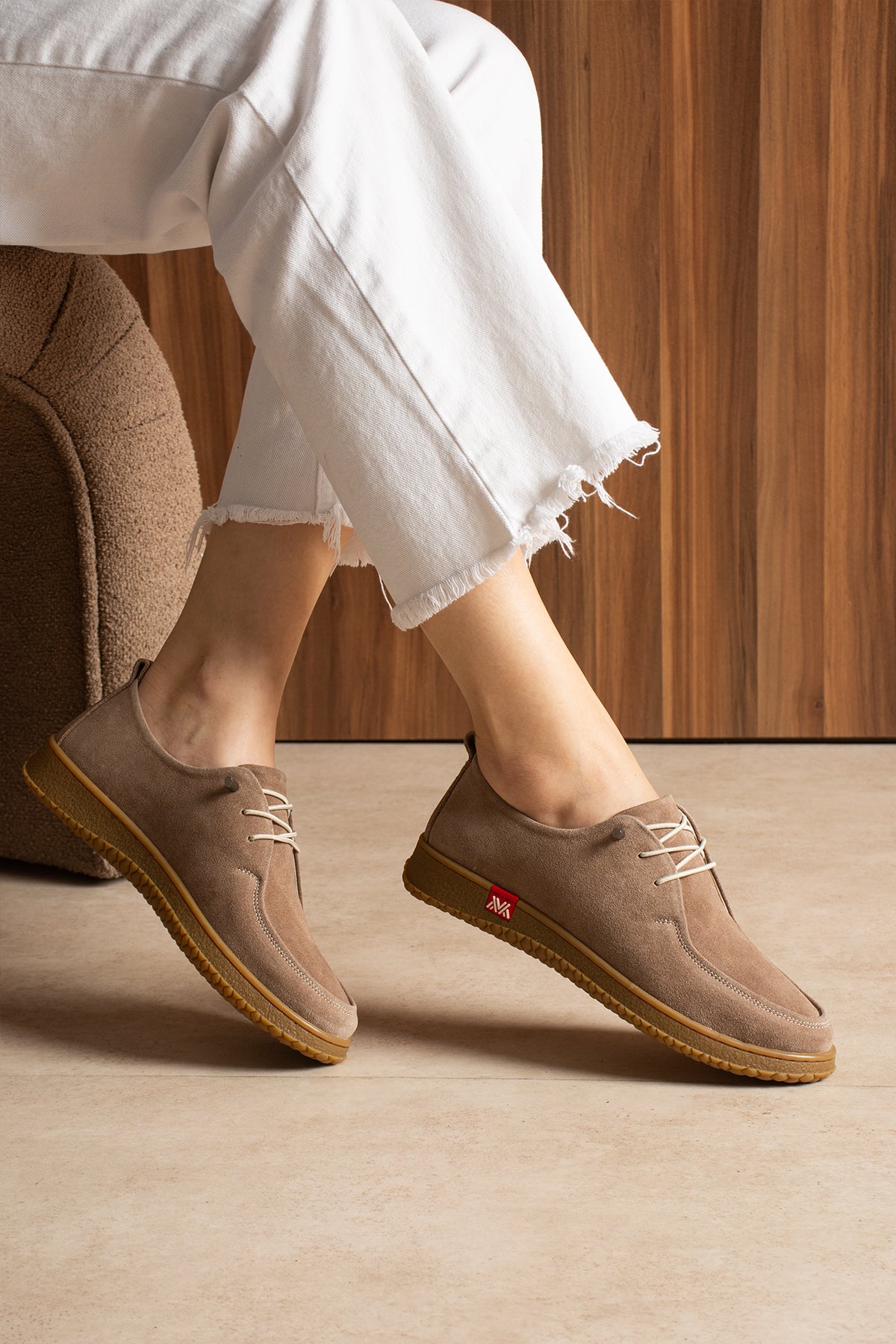 Mokka Bej Süet Hakiki Deri Ortopedik Loafer