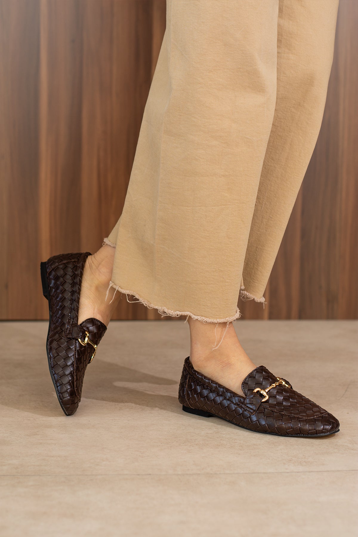 Vento Kahverengi Örgü Loafer