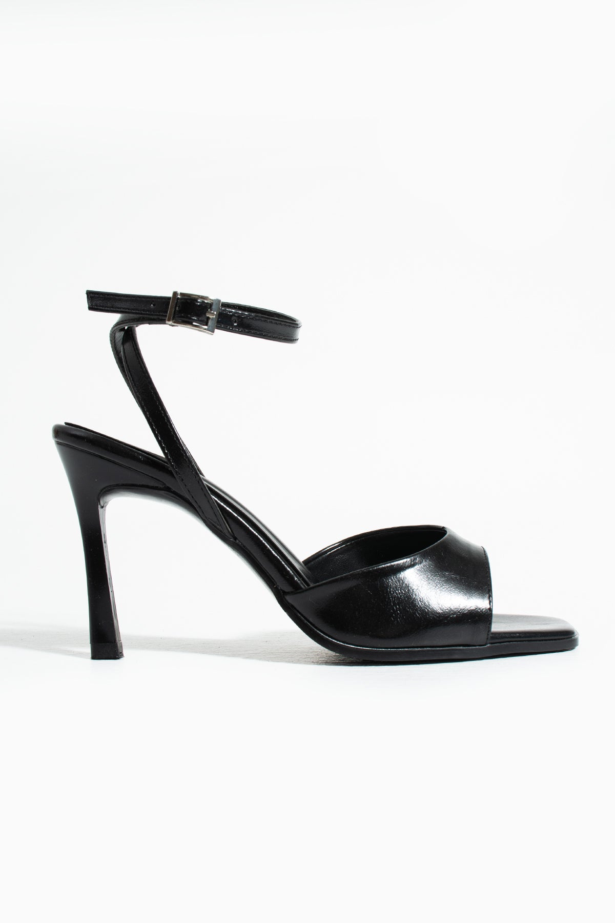 Jane Siyah Rustik Bilekten Bağlı İnce Topuklu Ayakkabı