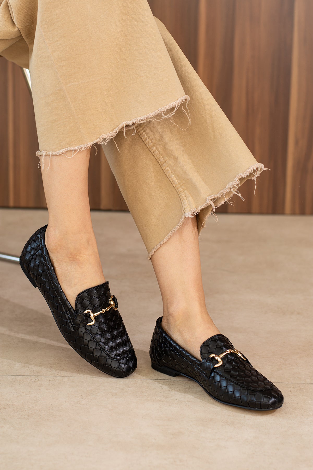 Vento Siyah Örgü Loafer